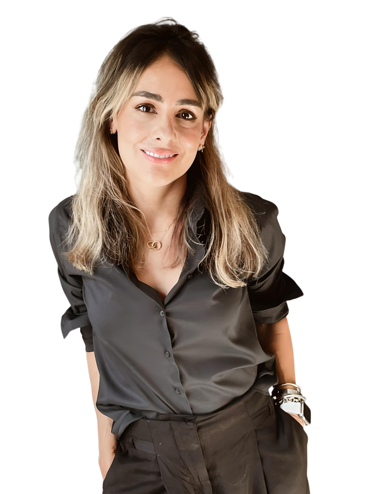 A portrait of Silvana Restrepo with a transparent background.